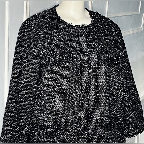 Michael Kors Tweed Blazer 2XL / 16 Charcoal wool.blend - Picture 5 of 14
